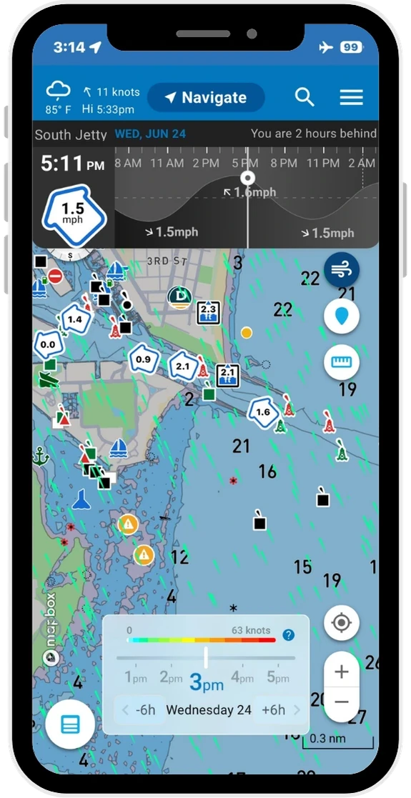 Argo weather layers and tide information