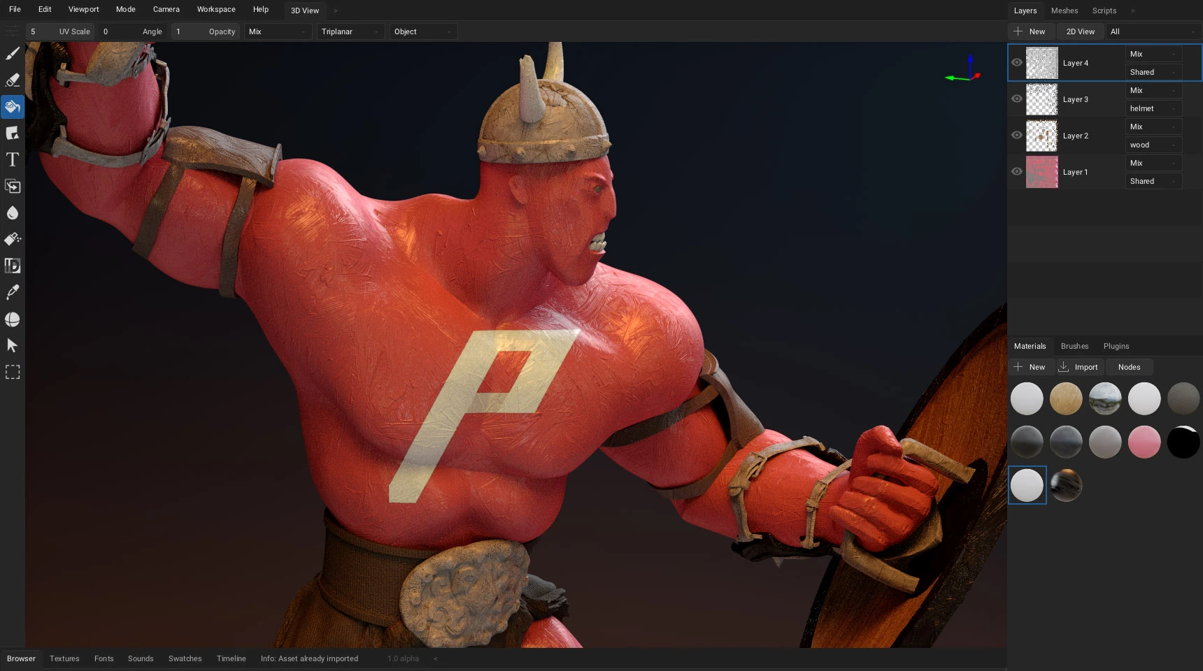 ArmorPaint texture painting workspace