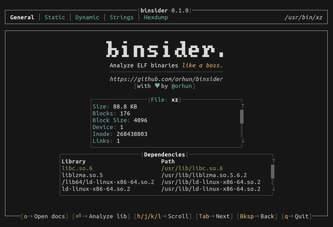 binsider binary overview