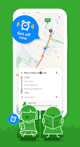 Citymapper active transit journey showing map and upcoming stops