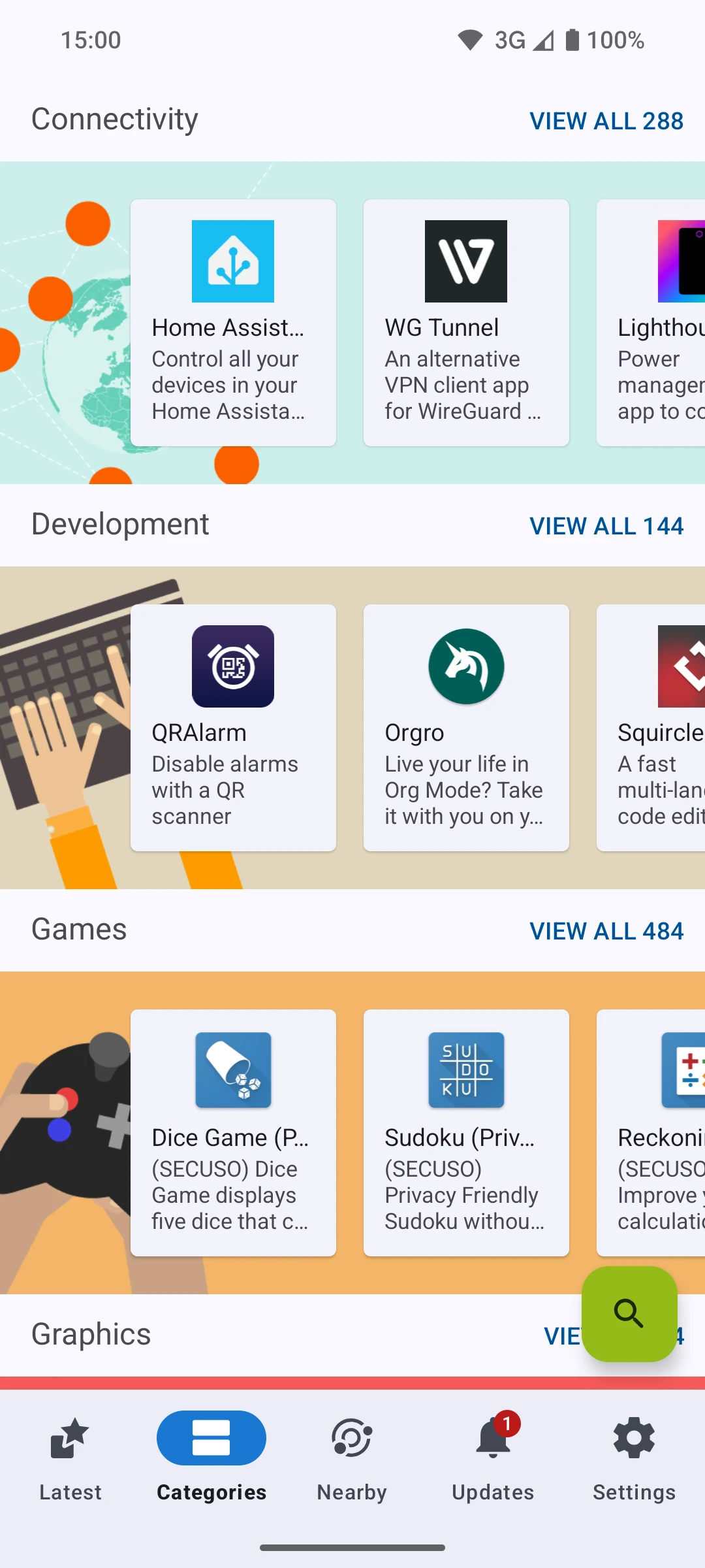 F-Droid application categories