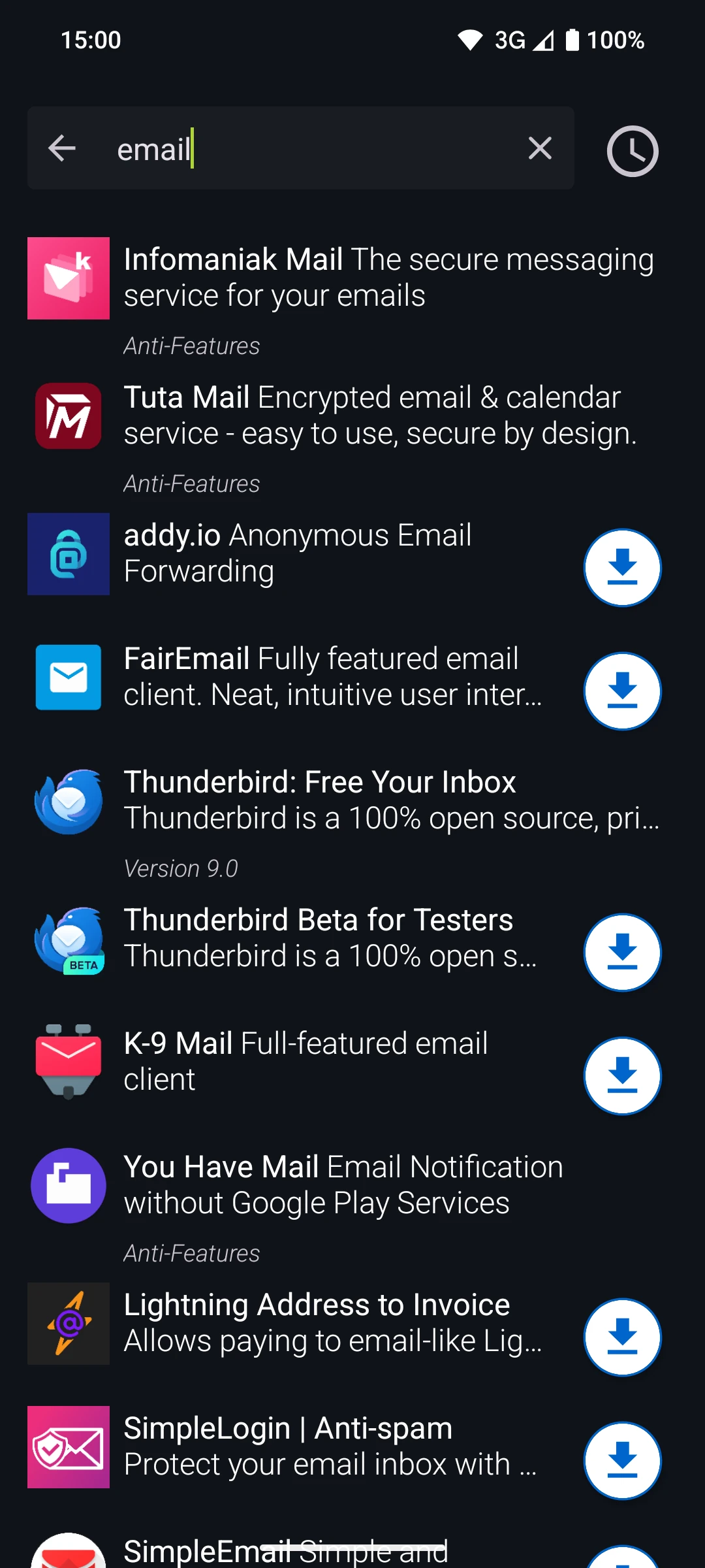 F-Droid application search