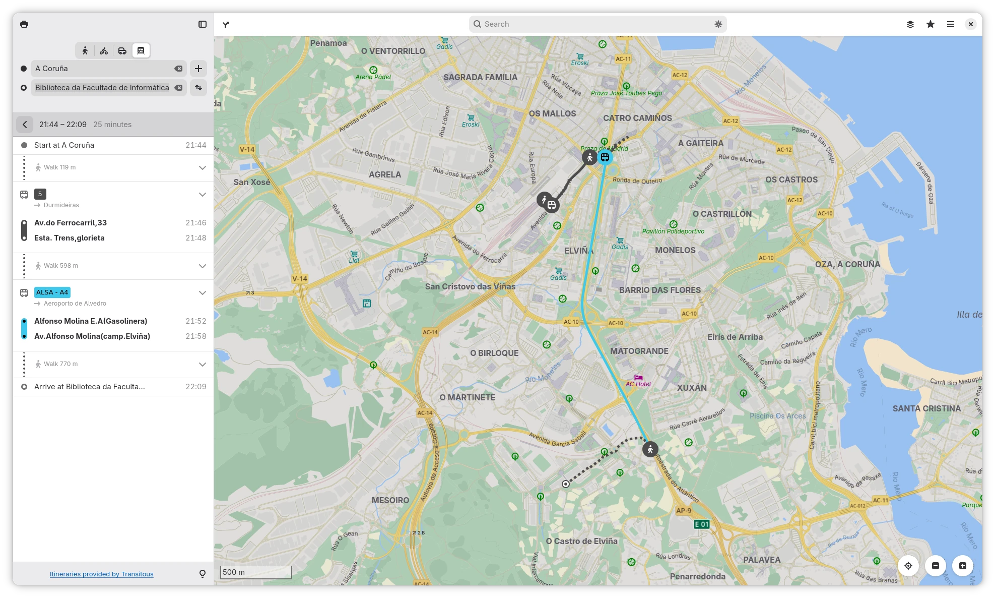 Maps transit directions