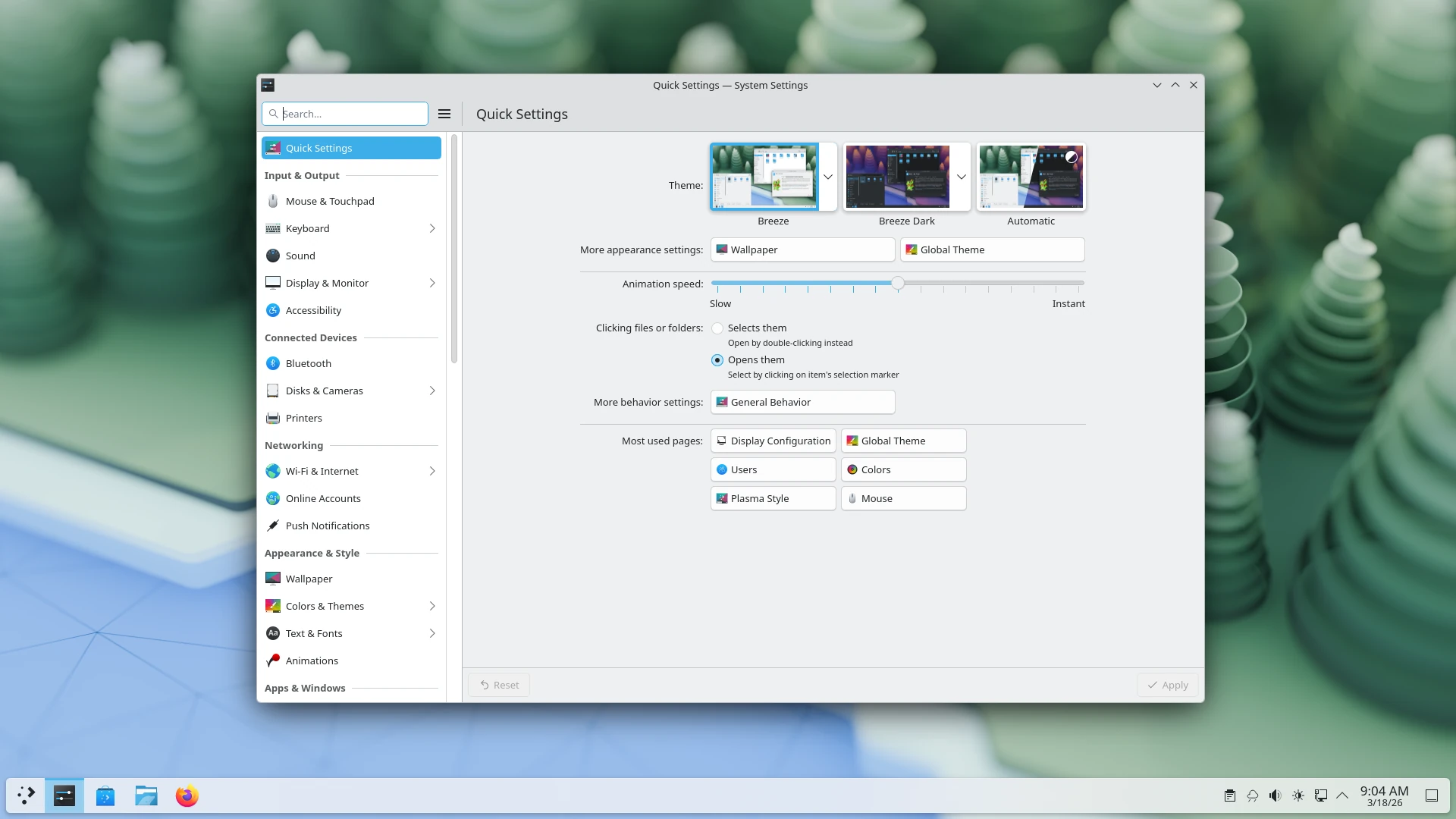 KDE Plasma system settings