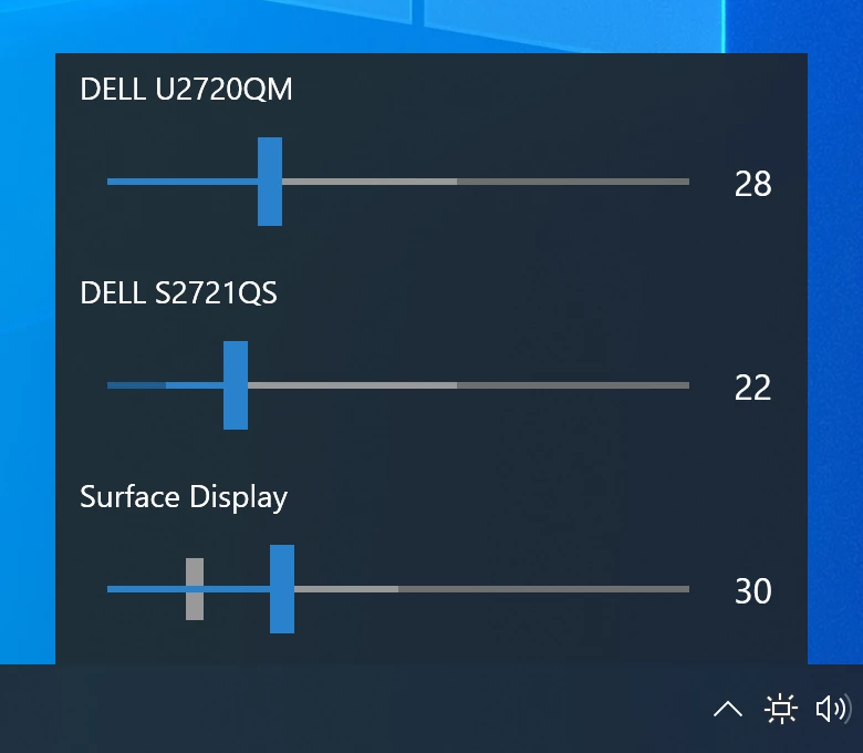 Monitorian display brightness controls