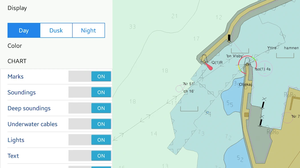Seapilot chart display settings